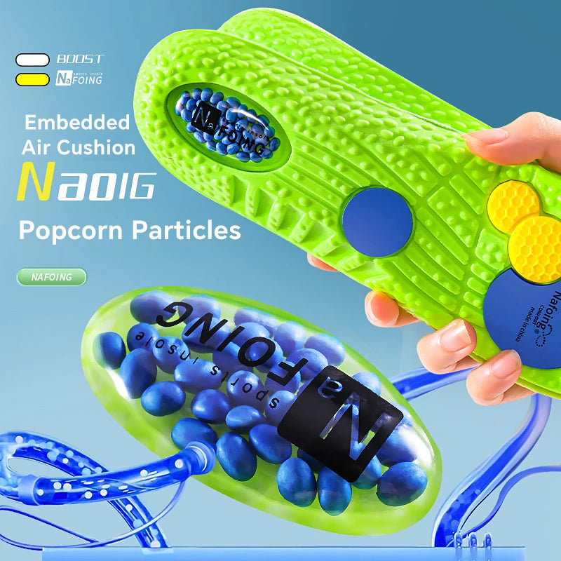 Sport Shock Absorption Insoles Green EVA Air Cushion Breathable Arch Support Orthopedic Shoes Pad Men Women Feet Care Insoles