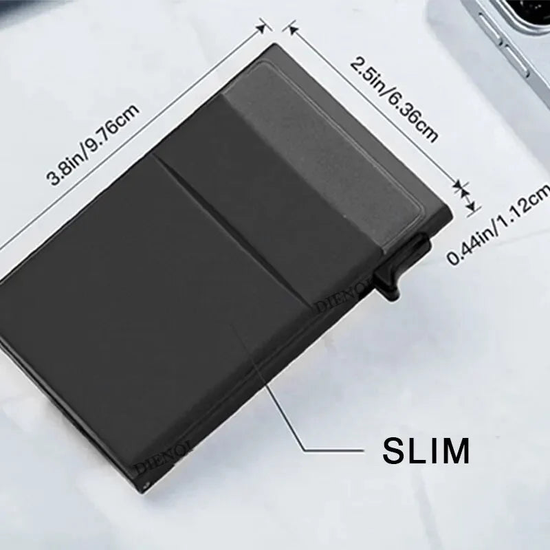 Rfid Business Credit Card Holder Men Thin Slim Minimalist Wallets Luxury Metal Bank Visit Cardholer Case Wallet for Men Carteras