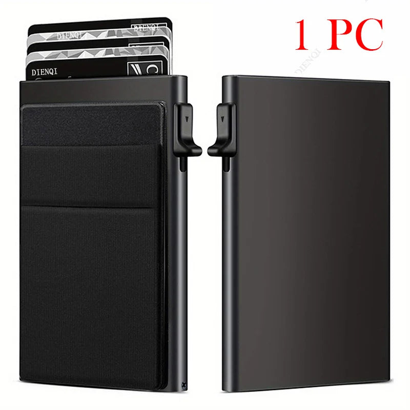 Rfid Business Credit Card Holder Men Thin Slim Minimalist Wallets Luxury Metal Bank Visit Cardholer Case Wallet for Men Carteras