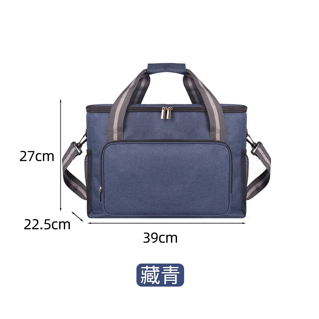 Large Insulated Lunch Bag Black Waterproof Leak-proof Thickened Handheld/Shoulder Carry Outdoor Picnic Lunch Bag