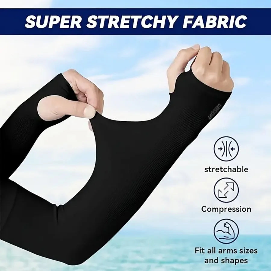 4 Pairs Summer Ice Silk Sun Protection Ice Sleeve Unisex Fashion Outdoor Sports Cycling Driving Sun Protection Arm Sleeve