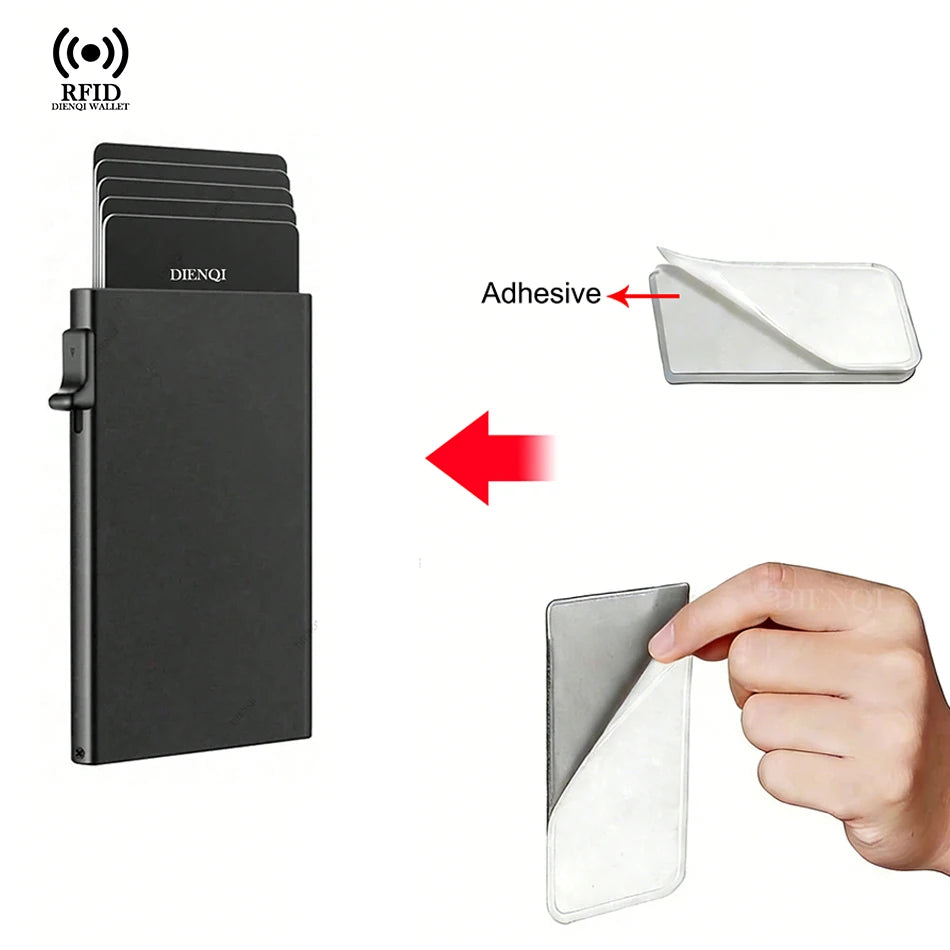 Rfid Business Credit Card Holder Men Thin Slim Minimalist Wallets Luxury Metal Bank Visit Cardholer Case Wallet for Men Carteras