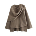 MUJER Plush Winter Coats for Women Asymmetric Scarf Demi-season Jacket for Women Parkas Long Sleeve Padded Coat Woman Jacket