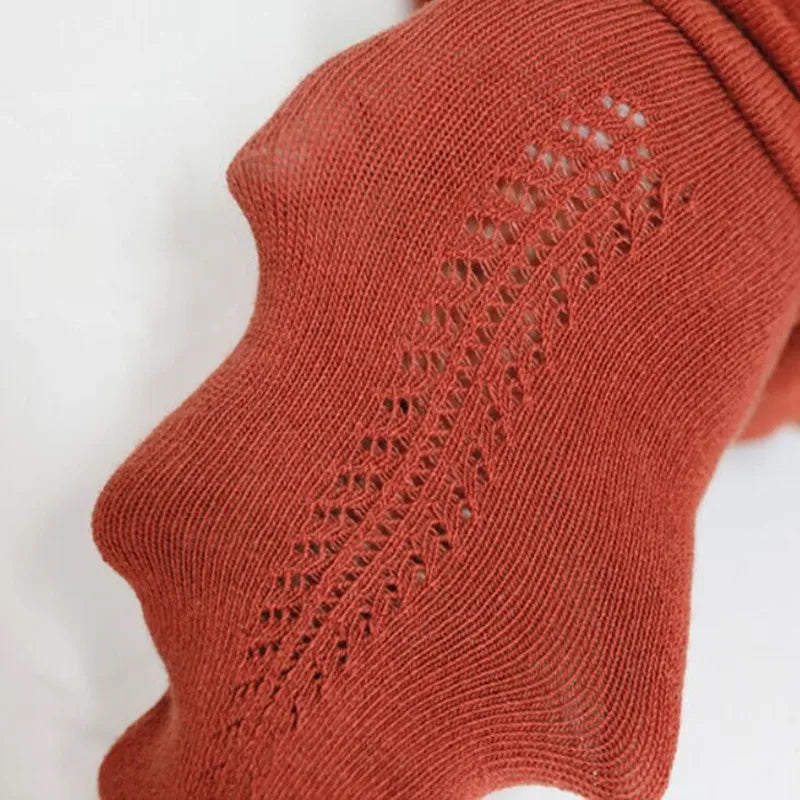 0-8Years Summer Baby Tights For Girls Fashion Knitted Ribbed Children's Pantyhose Solid Mesh Toddler Cotton Leggings For Girls