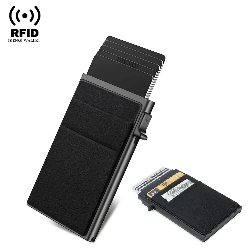 Rfid Business Credit Card Holder Men Thin Slim Minimalist Wallets Luxury Metal Bank Visit Cardholer Case Wallet for Men Carteras