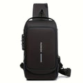 Men's anti-theft chest bag, fashionable motorcycle and casual sports sloping backpack, durable Oxford fabric