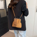 Women Fashionable Shoulder Bag Large Capacity Retro Flannel Handbag Leisure Clamp Handbag Travel Shopping Work Shoulder Bag