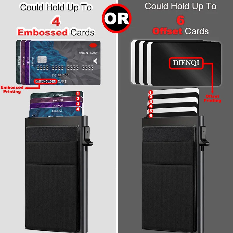 Rfid Business Credit Card Holder Men Thin Slim Minimalist Wallets Luxury Metal Bank Visit Cardholer Case Wallet for Men Carteras